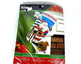 Bucilla Nordic Santa 18" Felt Applique Stocking Kit Sealed