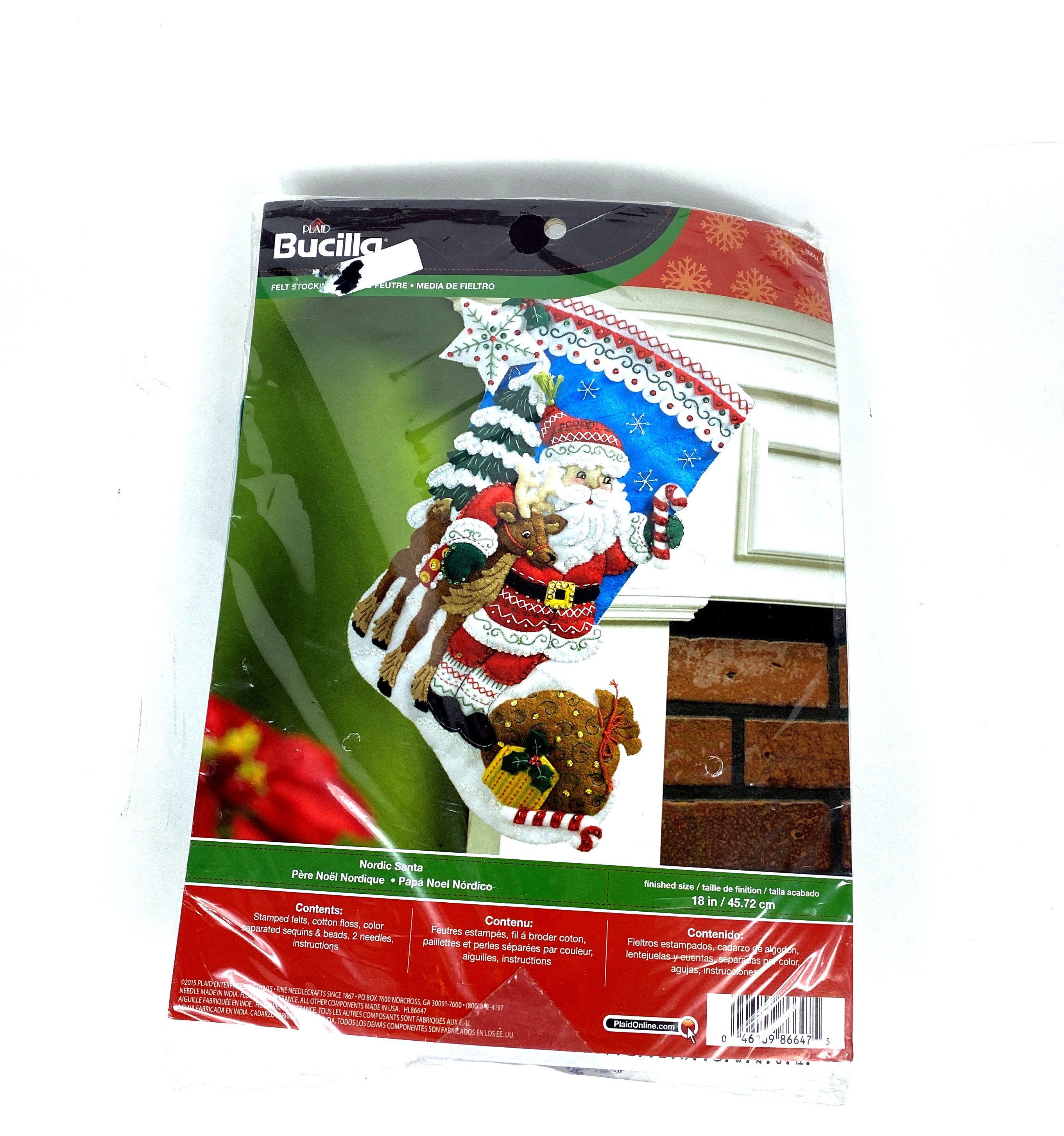 Bucilla Nordic Santa 18" Felt Applique Stocking Kit Sealed