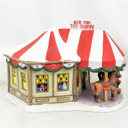 Santas Workbench Big Top Toy Shoppe Lighted Christmas Village House agrohort.ipb.ac.id
