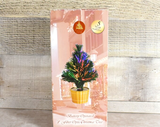 Enchanted Forest 8 Color Changing Fiber Optic Potted Christmas Tree ...