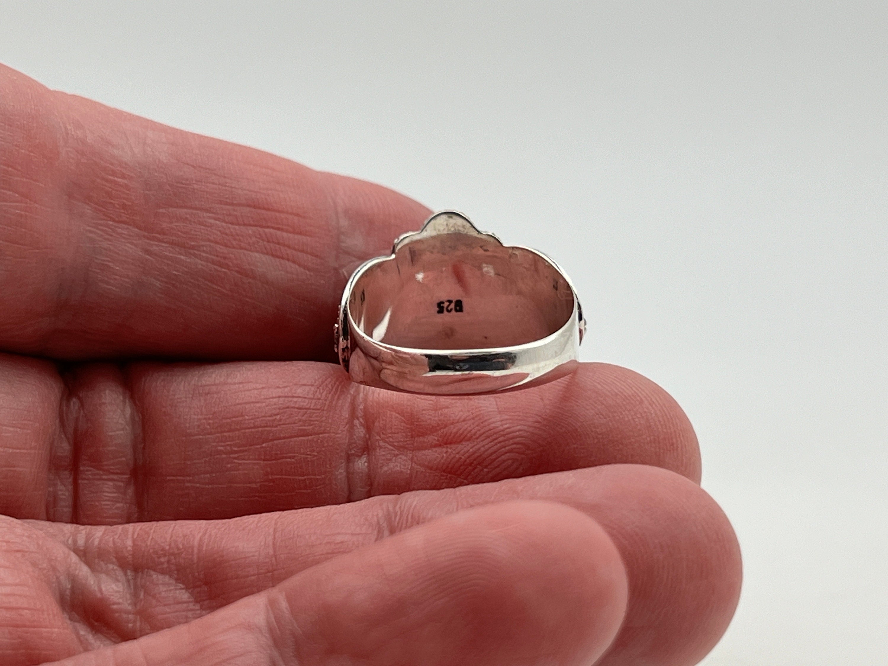 Bali Ring With Turquoise // 925 Sterling Silver // Sizes 6 to 10 - Etsy