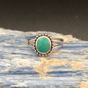 Turquoise kralenring sterlingzilver // Turquoise ring Bali // Turquoise ring zilver // Turquoise sieraden // Echte turkoois