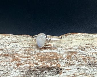 Moonstone Band Ring: 925 Sterling Silver, Handmade