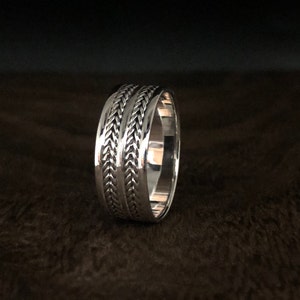 Braided Silver Band Ring // 925 Sterling Silver // Men&#39;s Silver Band Ring