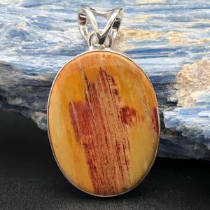 Jasper Pendant // 925 Sterling Silver // Silver Jasper Pendant // Oval Setting with Wide Bail