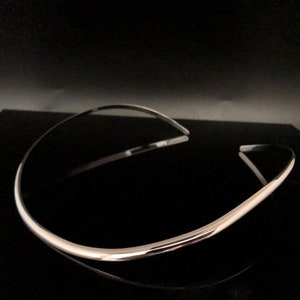 4mm Rounded Flat Silver Choker // 18 Inches // 925 Sterling Silver // Contoured Fit