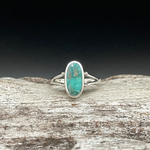 Natuurlijke turkooizen ring // 925 sterlingzilver // Maten 4 t/m 10 beschikbaar