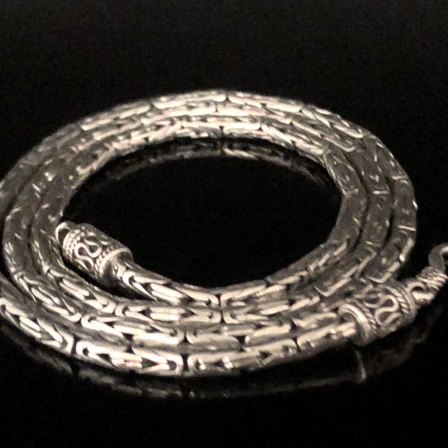 Byzantine Chain // 925 Sterling Silver // Medium Weight Bali - Etsy