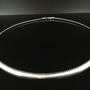 6mm Omega Choker Necklace // 925 Sterling Silver // 18&quot; Inches // Lobster Clasp // Made In Italy