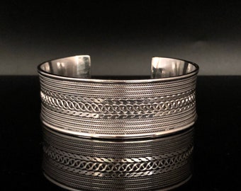 Silver Weave Cuff Bracelet // Infinity Rope Design // 925 Sterling Silver