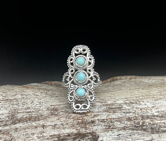 ヴィンテージデザインのラリマーリング // 925シルバーリング