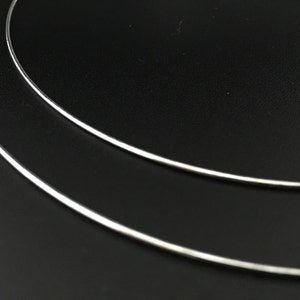 Thin Wire Choker Necklace // 925 Sterling Silver // 18&quot; Inches // 1mm //Lobster Clasp // Made In Italy