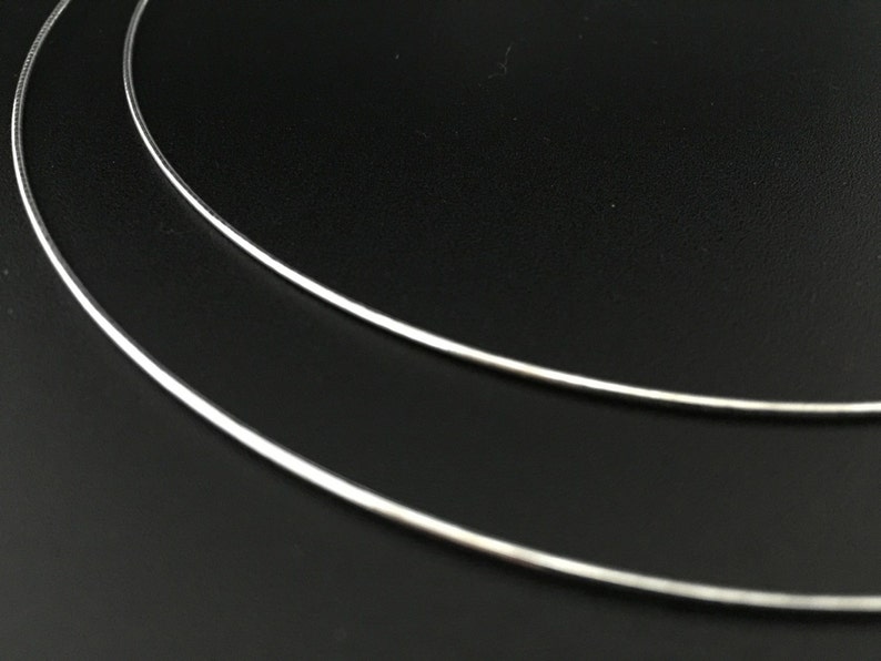 Thin Wire Choker Necklace // 925 Sterling Silver // 18 Inches // 1.2mm //Lobster Clasp // Made In Italy image 5
