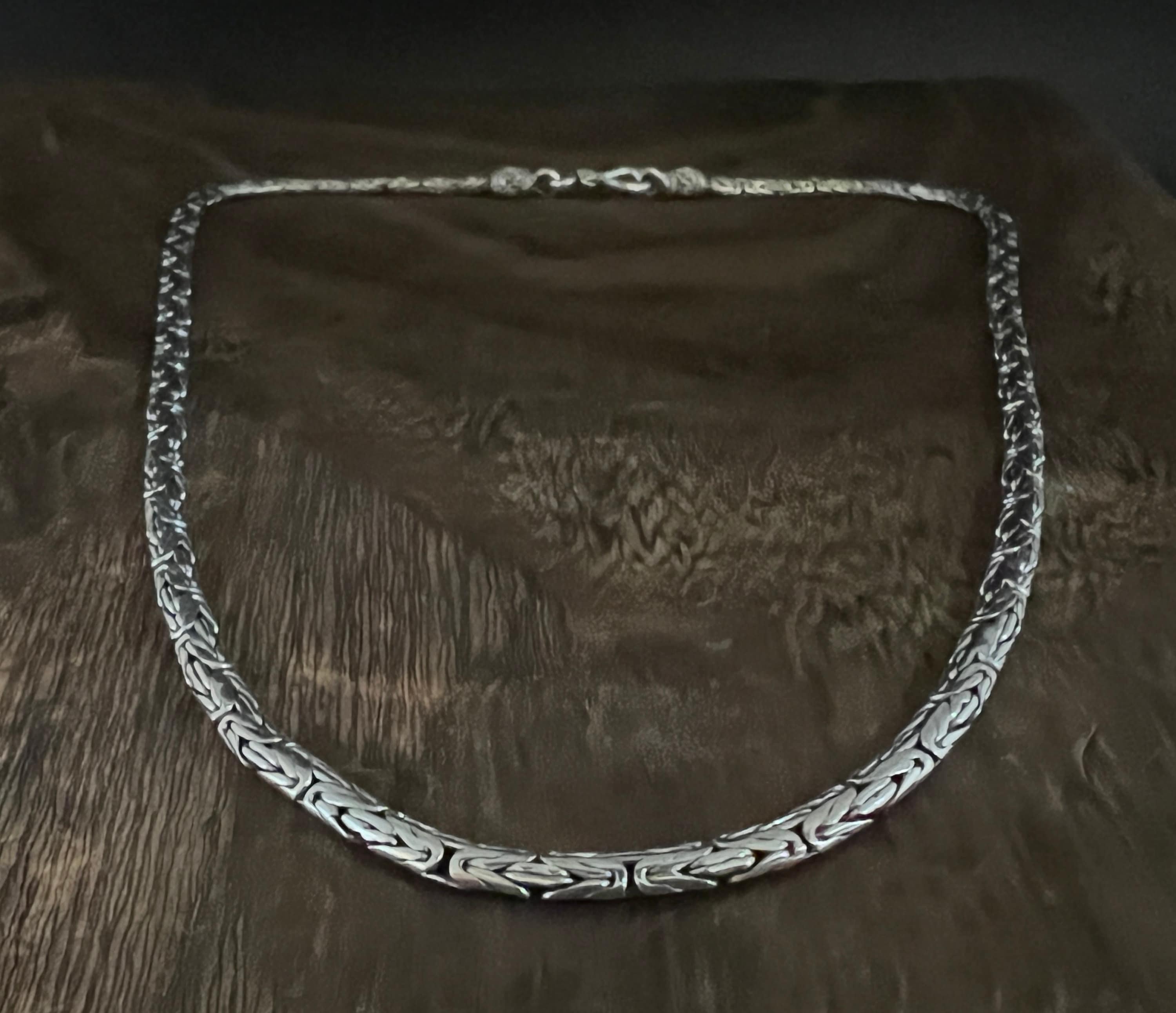 ビザンチンチェーン　バリ　デザインネックレス フラットバリビザンチンチェーン // 3.5 mm // 925スターリング