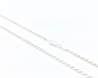 20" Rope Chain // Medium Gage // 925 Sterling Silver // Lobster Clasp // Made in Italy