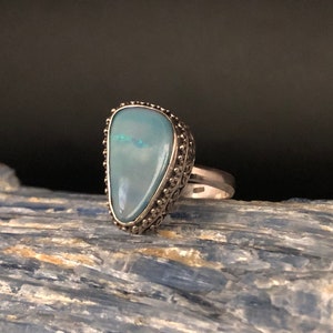 Bali Design Opal Ring Size 7 // 925 Sterling Silver Setting // Natural Opal Ring