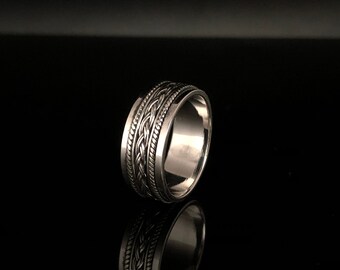 Braided Bali Spin Ring // 925 Sterling Silver // Silver Spin Ring