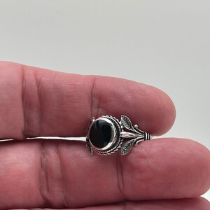 Leaf Design Black Onyx Ring // 925 Sterling Silver // Oxidized// Size 5 to 10 image 8