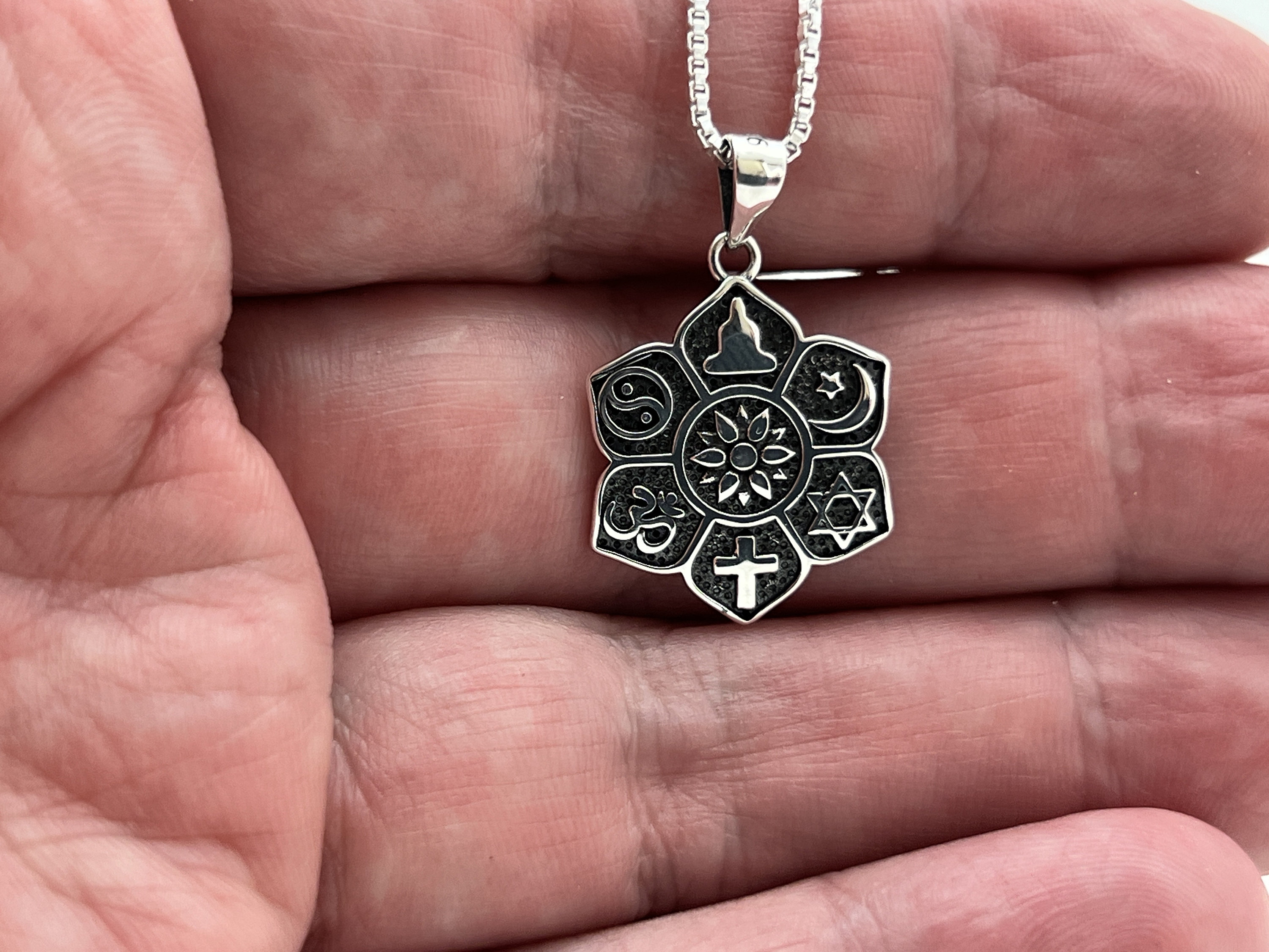 Multi-faith Pendant - 925 Sterling Silver (star of David
