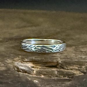 Oxidized Sterling Silver Tree Branch Ring - Nature Band