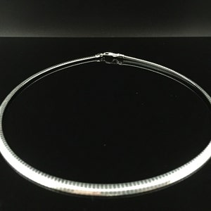 6mm Omega Choker Necklace // 925 Sterling Silver // 16&quot; Inches // Lobster Clasp // Made In Italy