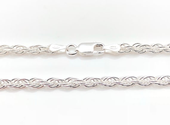 Sterling Silver Rope Chain: Italian Pendant Chain, 3.1mm