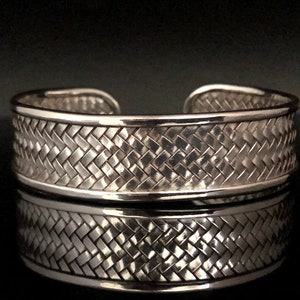 Braided Silver Cuff Bracelet // Bali Braid Silver Cuff Bracelet // 925 Sterling Silver