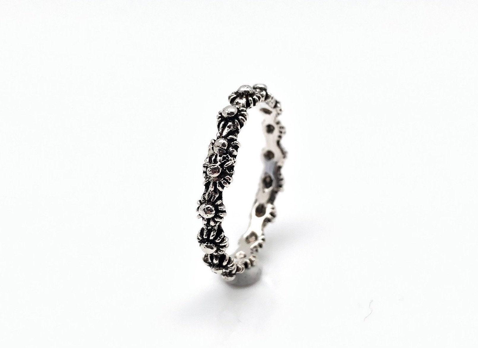 Thin Sunburst Stack Ring // 925 Sterling Silver // Celestial Sun Ring ...