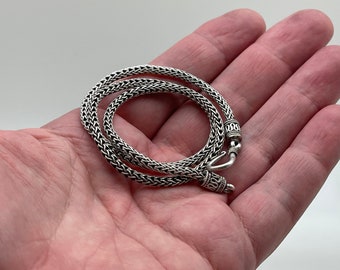 Handmade Bali Foxtail Chain: 925 Sterling Silver Necklace - 3mm - Etsy