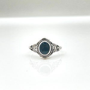 Vintage Onyx Leaves Ring // 925 Sterling Silver with Black Onyx // Size 4 to 10 image 7