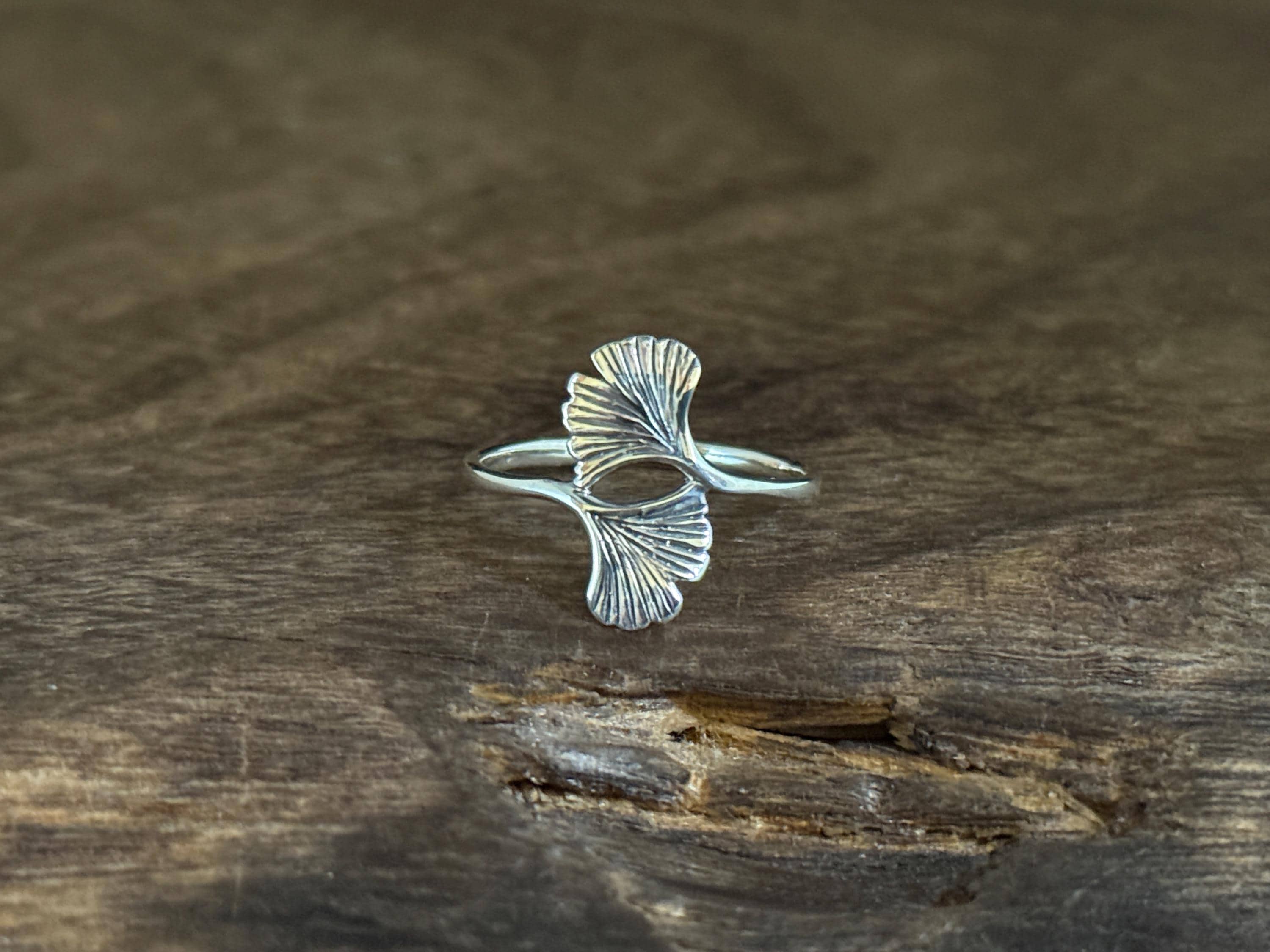 Ginkgo Leaf Ring Silver - Etsy