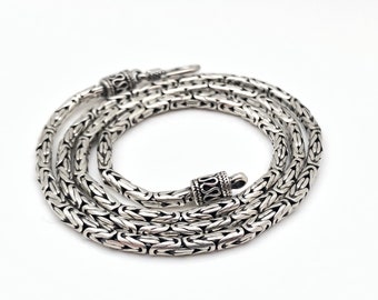 Bali Byzantine Chain // 2.5mm  Medium Gage Bali Chain // 925 Sterling Silver // Traditional Clasp // Byzantine Chain