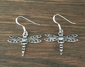 Dragonfly Earrings // 925 Sterling Silver // Bali Dragonfly Earrings