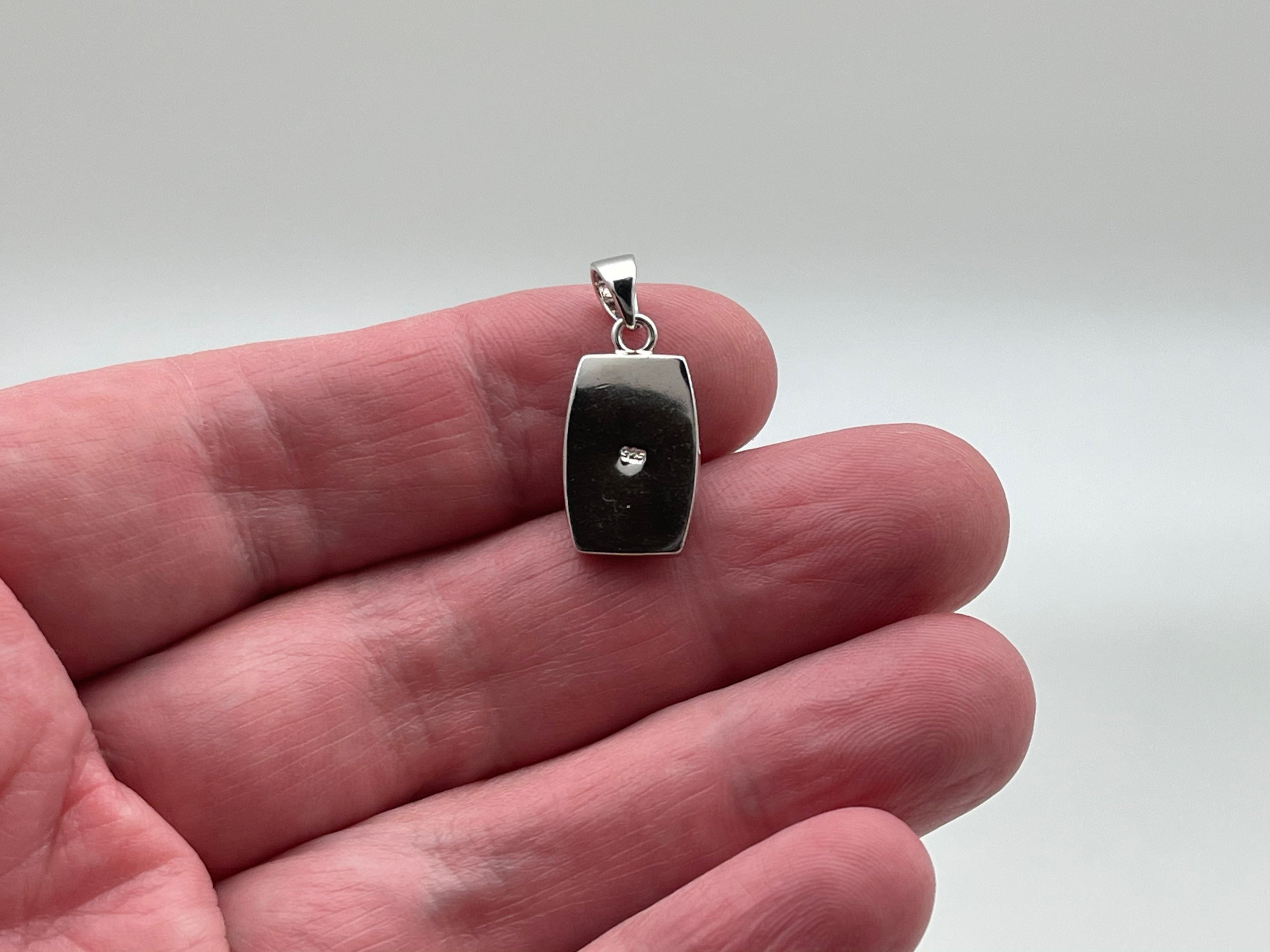 ラリマー 長方形 ラリマーペンダント // 925スターリングシルバー // 小さな長方形の