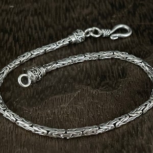 薄型ビザンチンブレスレット // スターリングシルバー // 2 mm // バリブレスレット // 6.5～7インチ