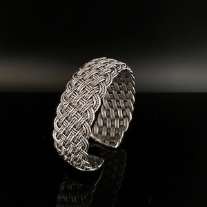 Rope Braid Silver Cuff Bracelet // Braided Silver Cuff // Silver Statement Cuff