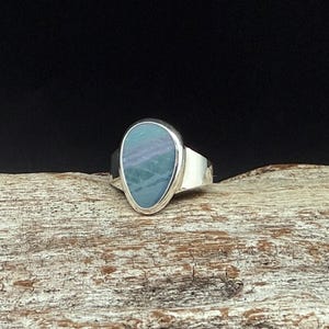 Boulder Opal Ring Size 9 // 925 Sterling Silver Setting // Natural Opal Ring