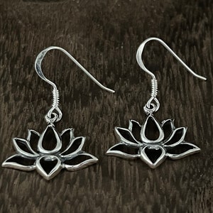 Lotus Earrings // 925 Sterling Silver // Bali Lotus Earrings