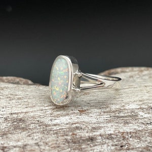 Classic White Opal Ring // 925 Sterling Silver // Sizes 4 to 10 Available