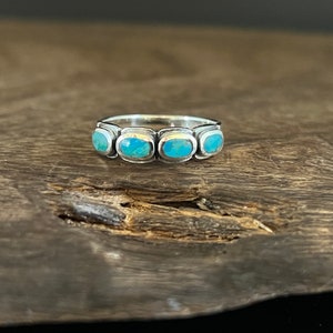 Bague turquoise naturelle multi-pierres // Argent sterling 925 // Turquoise véritable // Tailles - 5 à 10 disponibles