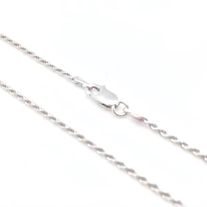 16&quot; Rope Chain // Thin Gage // 925 Sterling Silver // Rhodium Finish //Lobster Clasp // Made in Italy