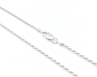 16" Rope Chain // Thin Gage // 925 Sterling Silver // Rhodium Finish //Lobster Clasp // Made in Italy