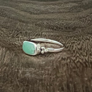 Rectangular Shape Turquoise Ring // 925 Sterling Silver with Genuine Turquoise // Sizes 5 to 10