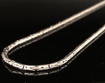 Thin Bali Byzantine Necklace // 2mm Bali Chain // 925 Sterling Silver
