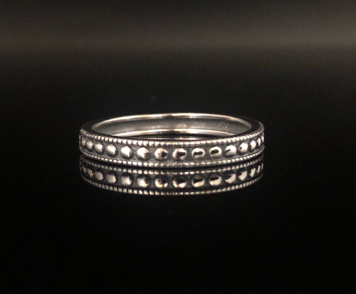 Antiqued Stacking Bali Wave Ring .925 Sterling Silver Midi Band Sizes 3-10 NEW E - Foto 10