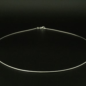 Thin Wire Choker Necklace // 925 Sterling Silver // 18 Inches // 1.2mm //Lobster Clasp // Made In Italy image 1
