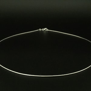Thin Wire Choker Necklace // 925 Sterling Silver // 18&quot; Inches // 1.2mm //Lobster Clasp // Made In Italy