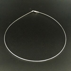 Thin Wire Choker Necklace // 925 Sterling Silver // 18 Inches // 1.2mm //Lobster Clasp // Made In Italy image 2