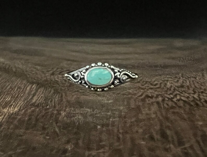 Vintage Style Turquoise Ring in 925 Sterling Silver With Genuine ...