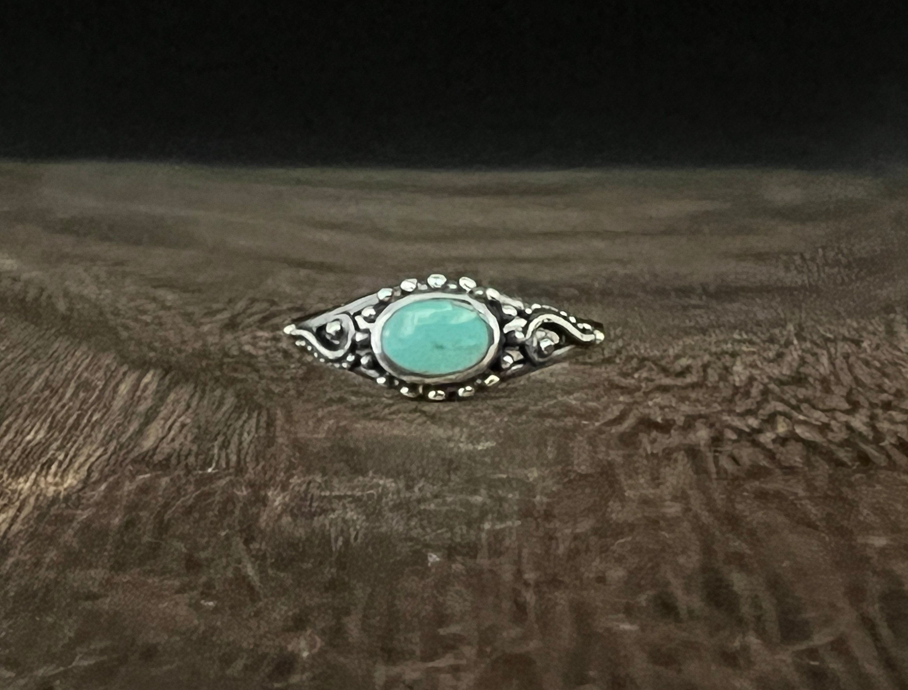 Vintage Style Turquoise Ring in 925 Sterling Silver With Genuine ...